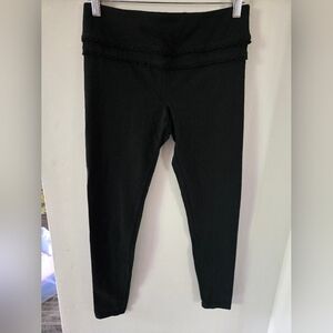 Betsey Johnson Black Leggings with Ruffle Detail